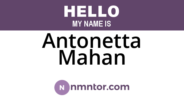 Antonetta Mahan