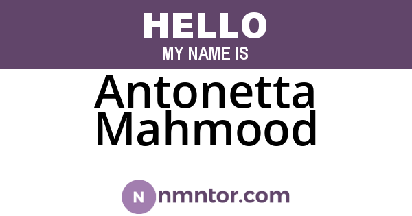 Antonetta Mahmood