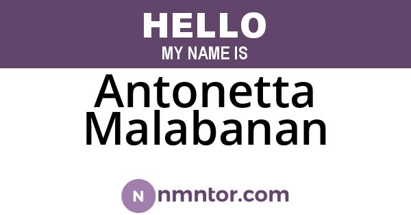 Antonetta Malabanan