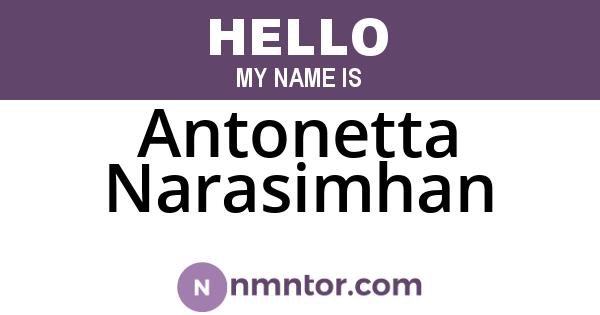 Antonetta Narasimhan