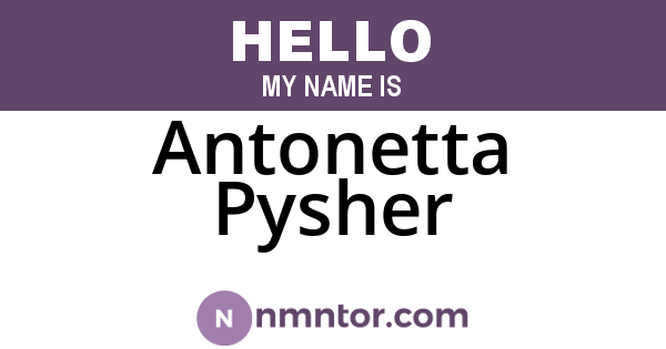 Antonetta Pysher