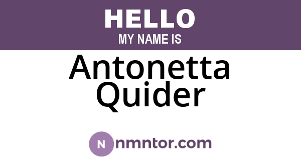 Antonetta Quider