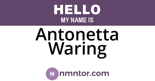 Antonetta Waring