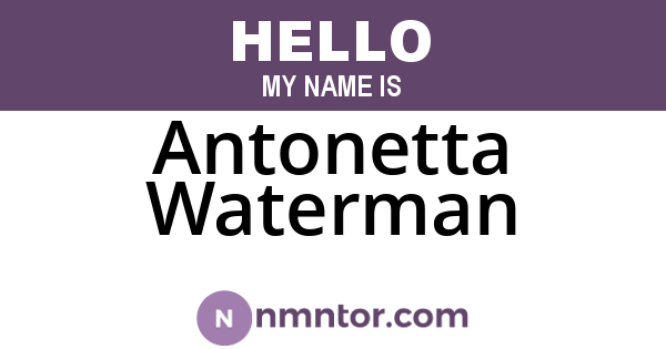 Antonetta Waterman