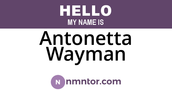 Antonetta Wayman