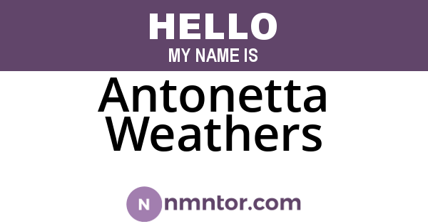 Antonetta Weathers