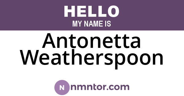 Antonetta Weatherspoon