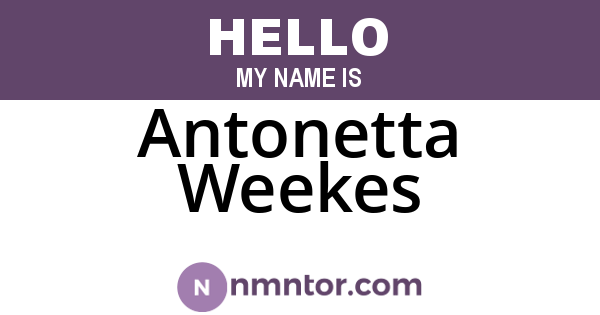 Antonetta Weekes