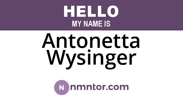 Antonetta Wysinger