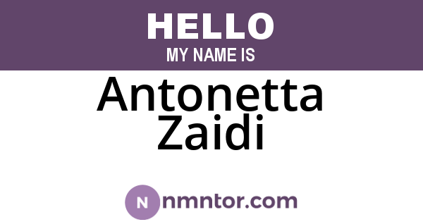 Antonetta Zaidi