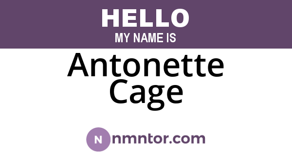 Antonette Cage