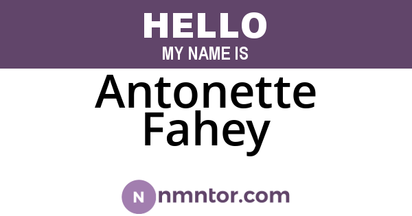 Antonette Fahey