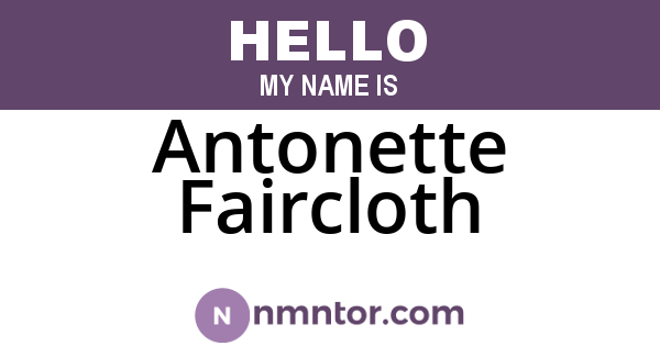 Antonette Faircloth