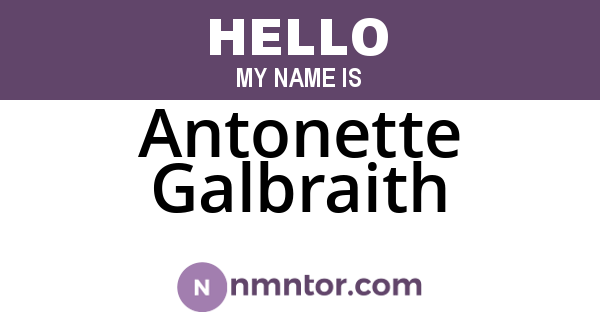 Antonette Galbraith
