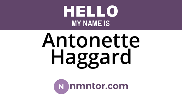 Antonette Haggard