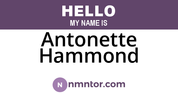 Antonette Hammond