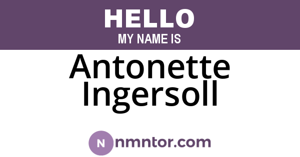 Antonette Ingersoll