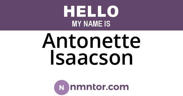 Antonette Isaacson