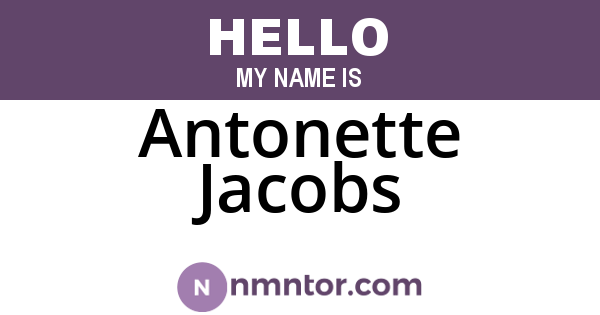 Antonette Jacobs