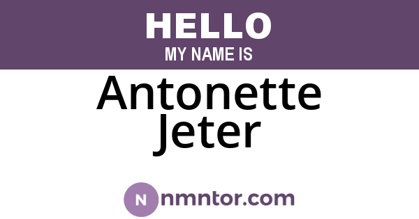Antonette Jeter