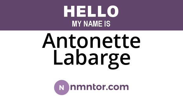 Antonette Labarge