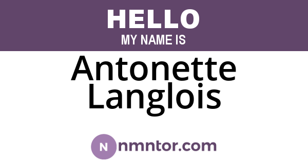 Antonette Langlois