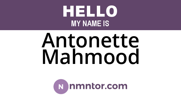 Antonette Mahmood