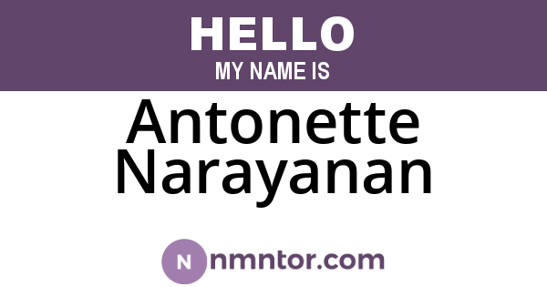 Antonette Narayanan
