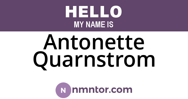 Antonette Quarnstrom