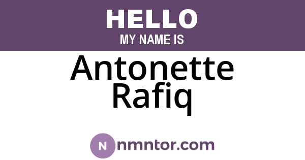 Antonette Rafiq