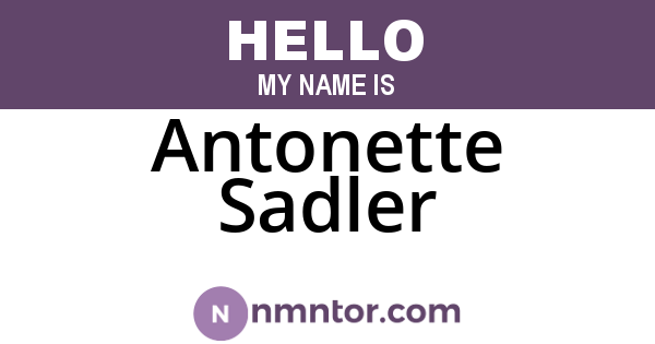 Antonette Sadler