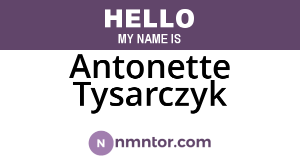 Antonette Tysarczyk