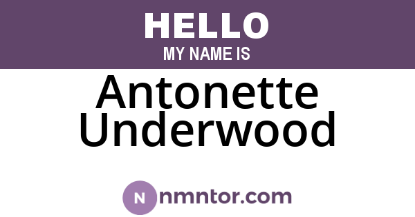 Antonette Underwood
