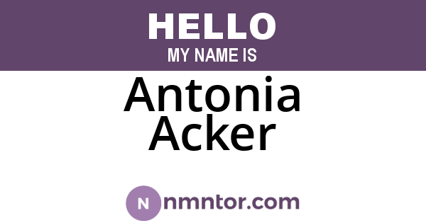 Antonia Acker