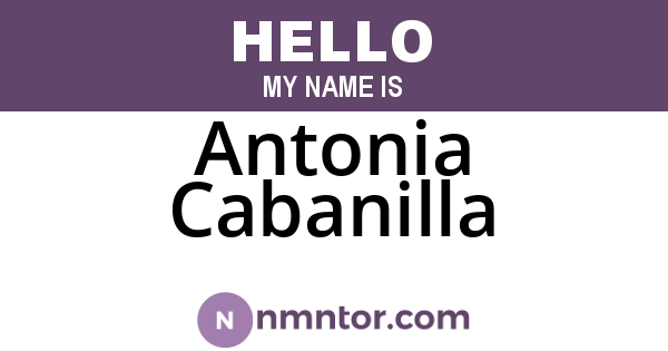 Antonia Cabanilla
