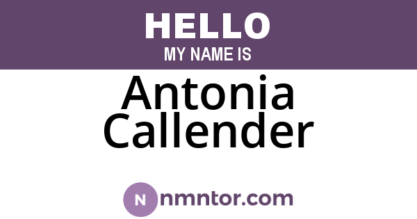 Antonia Callender