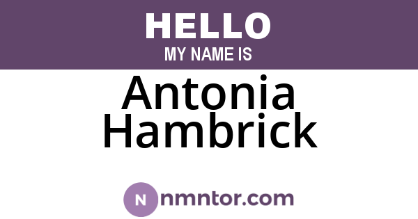 Antonia Hambrick