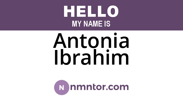 Antonia Ibrahim