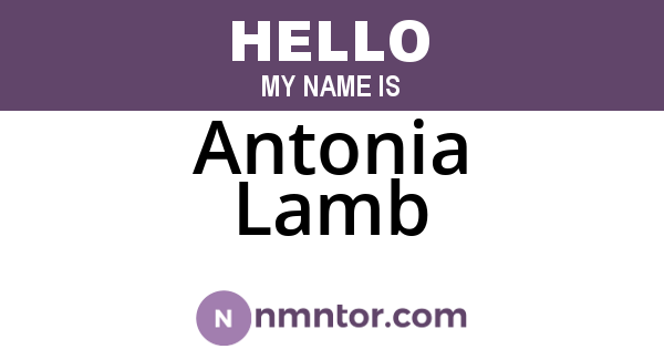 Antonia Lamb