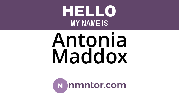 Antonia Maddox