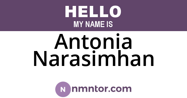 Antonia Narasimhan
