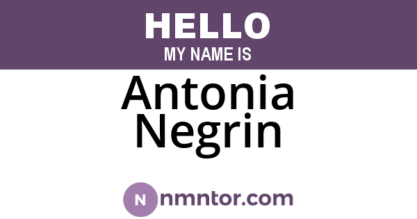 Antonia Negrin