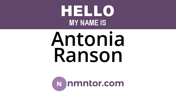 Antonia Ranson