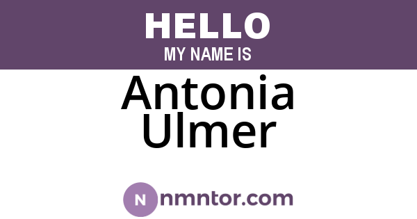 Antonia Ulmer