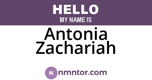 Antonia Zachariah