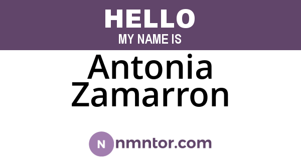 Antonia Zamarron