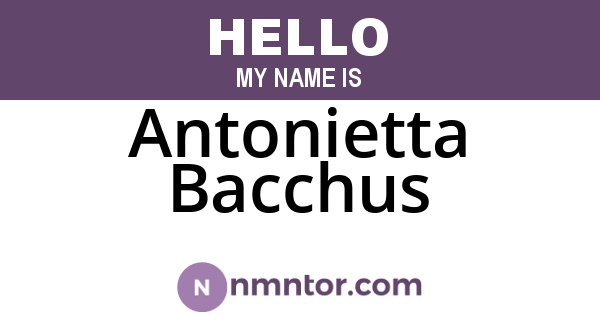 Antonietta Bacchus