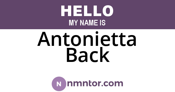 Antonietta Back