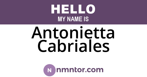 Antonietta Cabriales