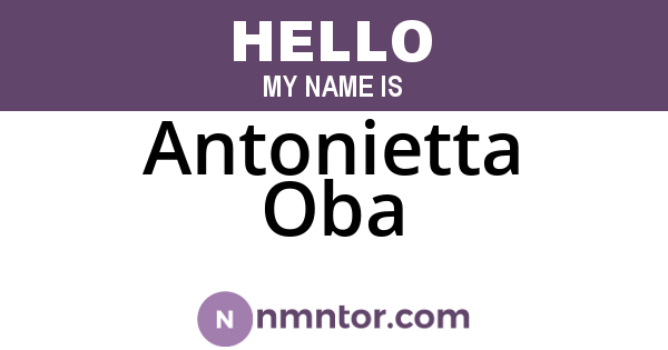 Antonietta Oba